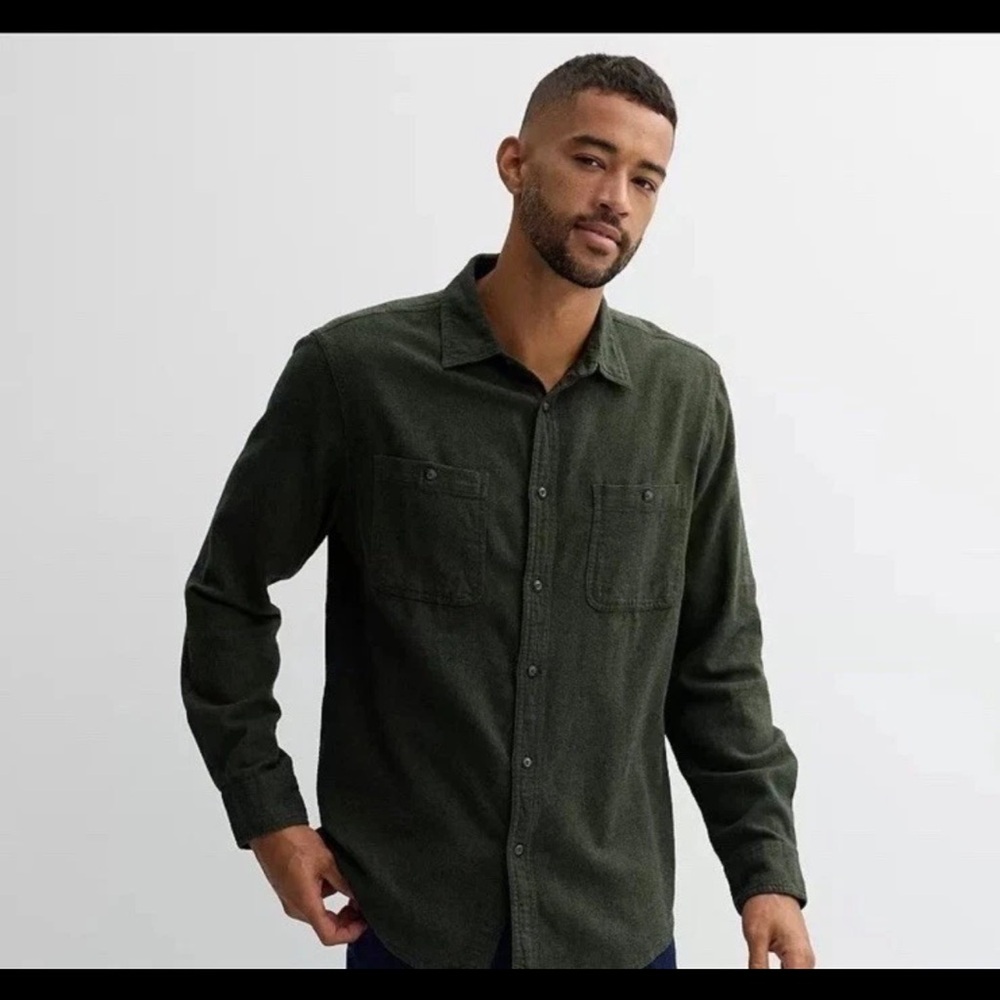 Sonoma Men's Casual Button Down Shirt - Dark Green